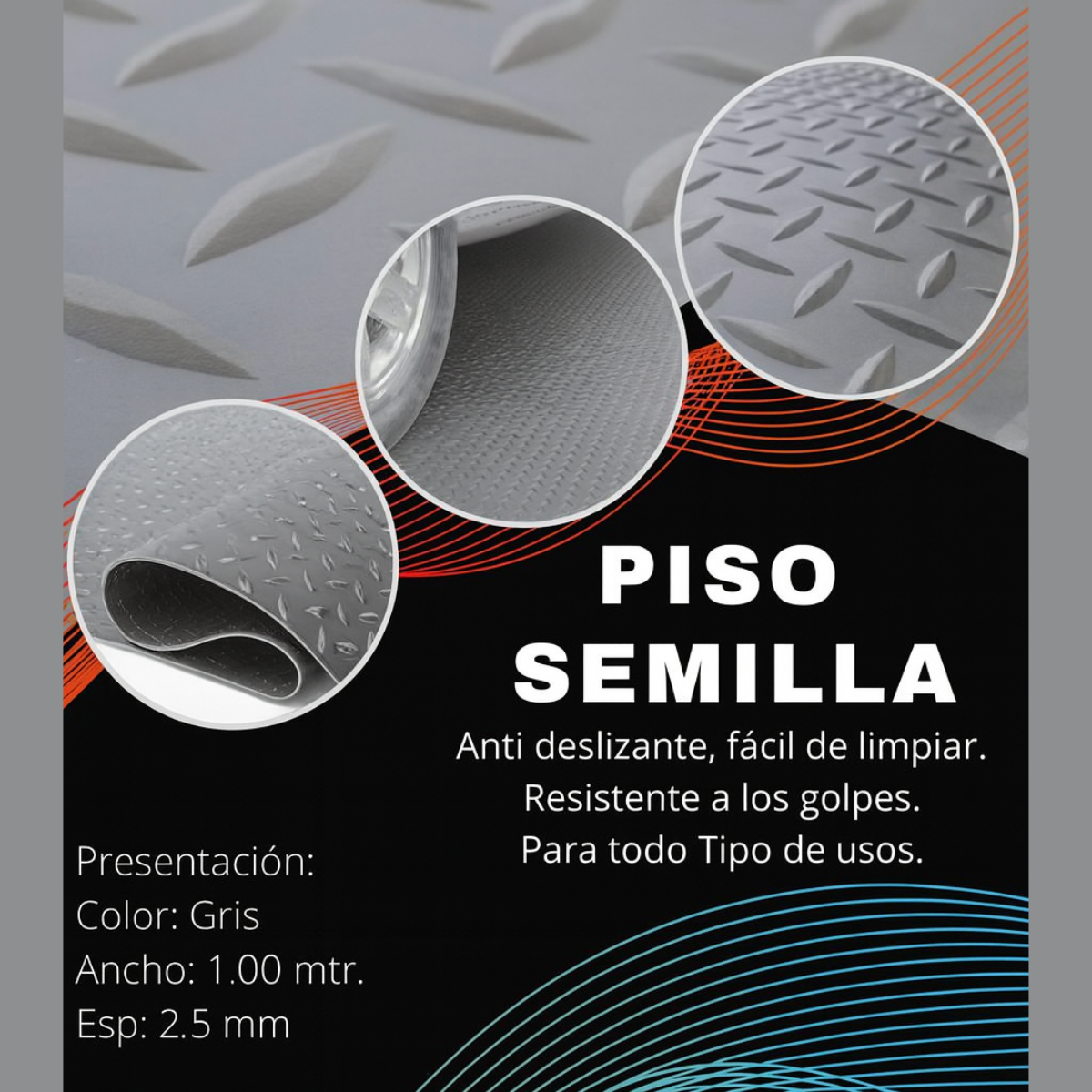Piso Goma Pvc 1m2