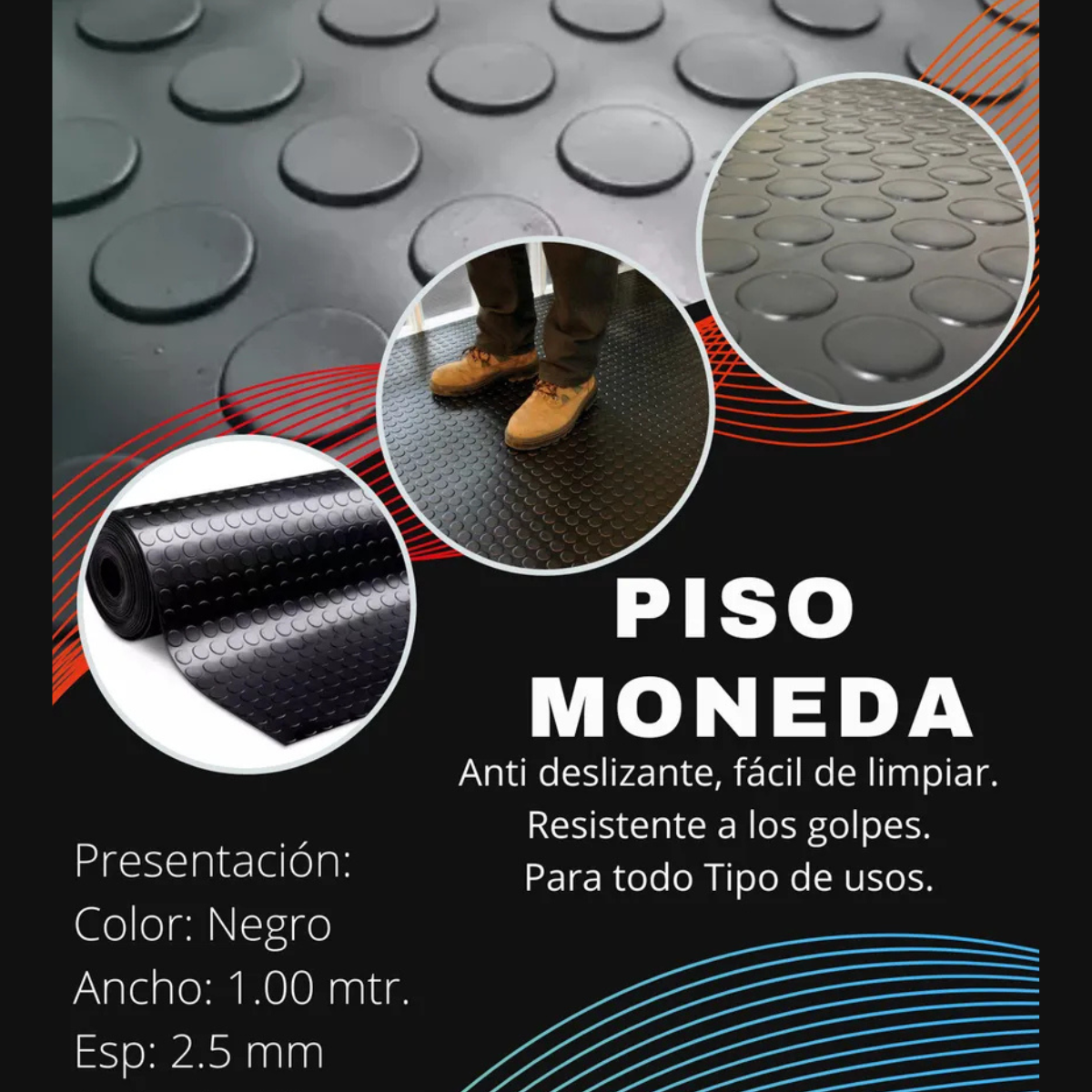 Piso Goma Pvc 1m2