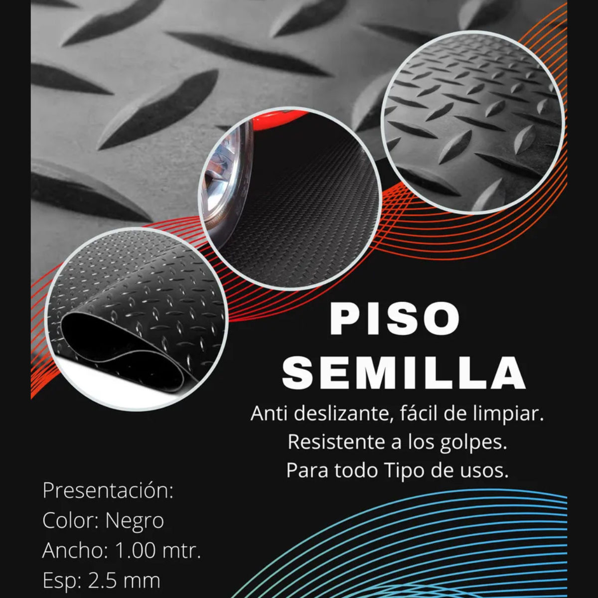 Piso Goma Pvc 1m2